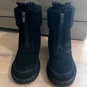 UGG Kids Black Suede Boots
